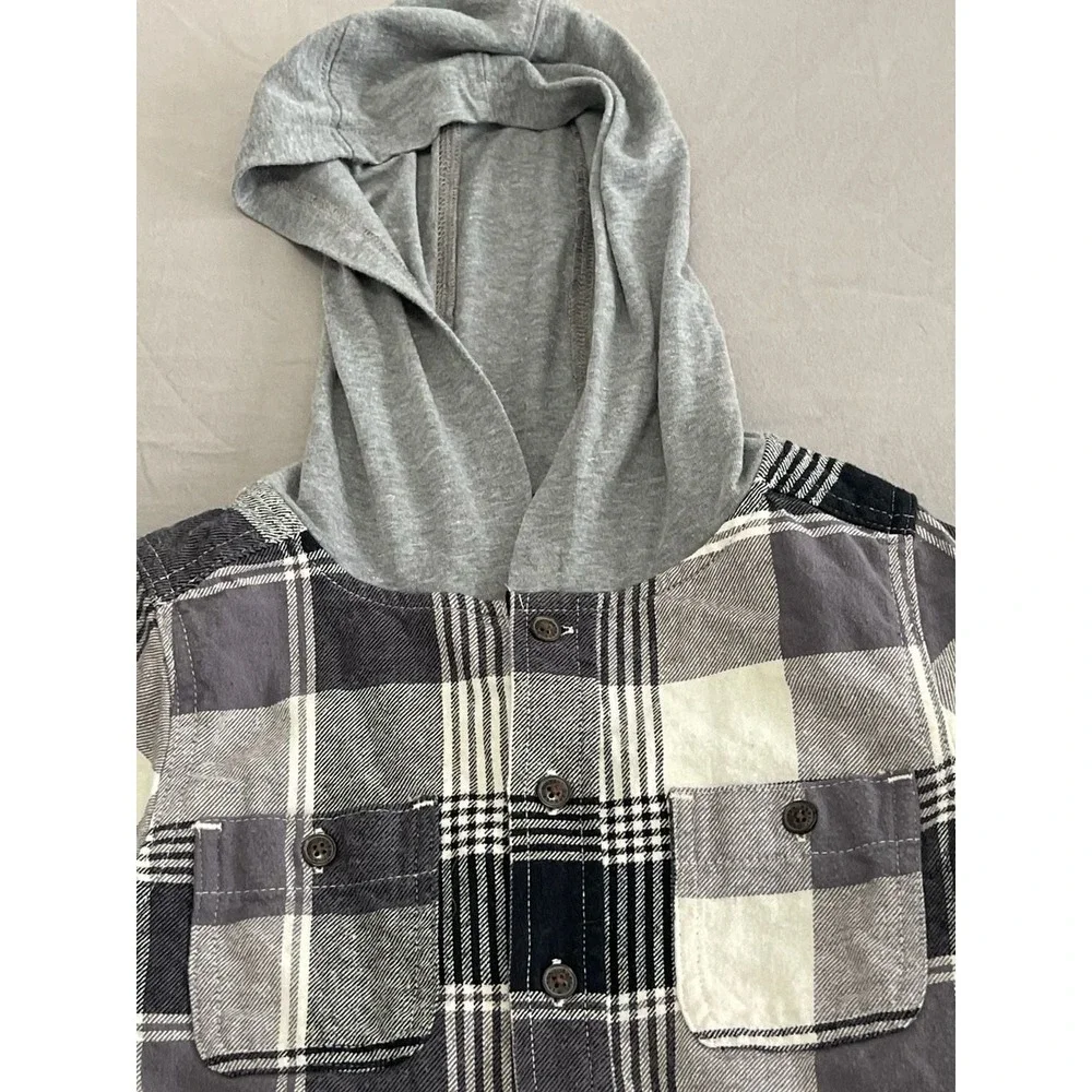 OshKosh B'gosh Boys Plaid Flannel Hooded Shirt